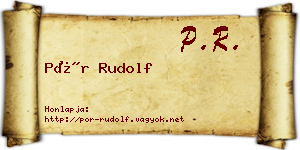 Pór Rudolf névjegykártya